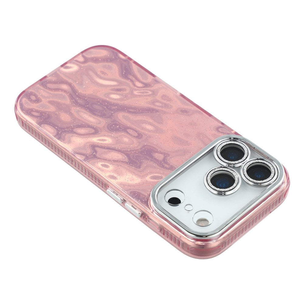 EIDERWOOD iPhone 17 Pro Hybrid Plastic Case with Built-in Camera Lens Protection - Wrinkled Pattern / Pink