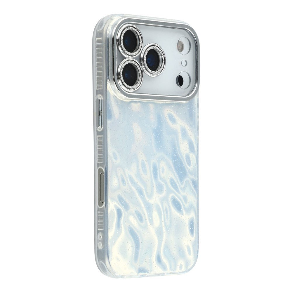 EIDERWOOD iPhone 17 Pro Hybrid Plastic Case with Built-in Camera Lens Protection - Wrinkled Pattern / Silver