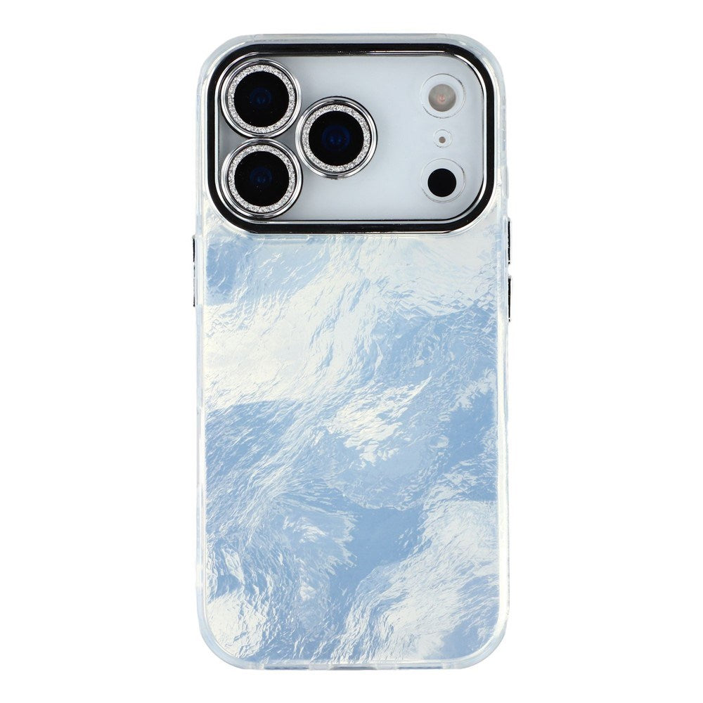 EIDERWOOD iPhone 17 Pro Hybrid Plastic Case with Built-in Camera Lens Protection - Foil Pattern / Silver