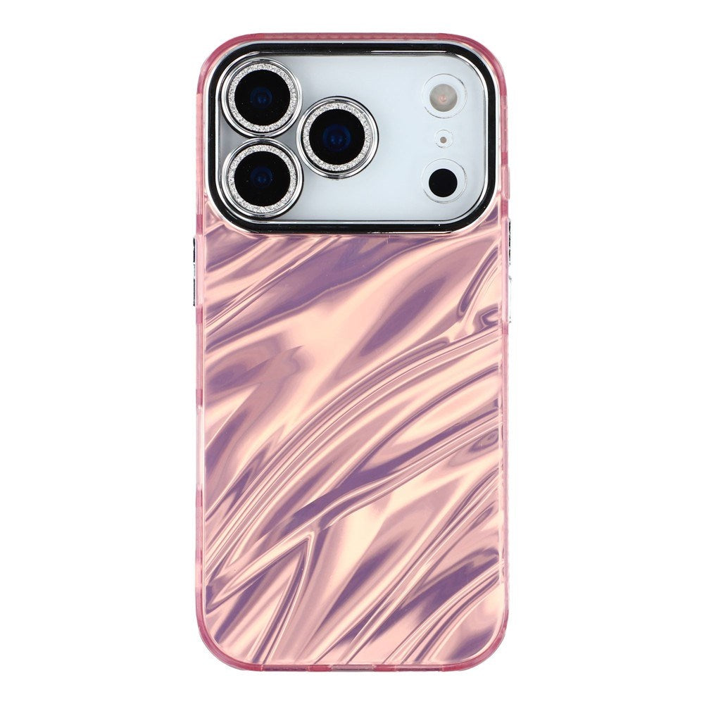 EIDERWOOD iPhone 17 Pro Max Hybrid Plastic Case with Built-in Camera Lens Protection - Wavy Pattern / Pink