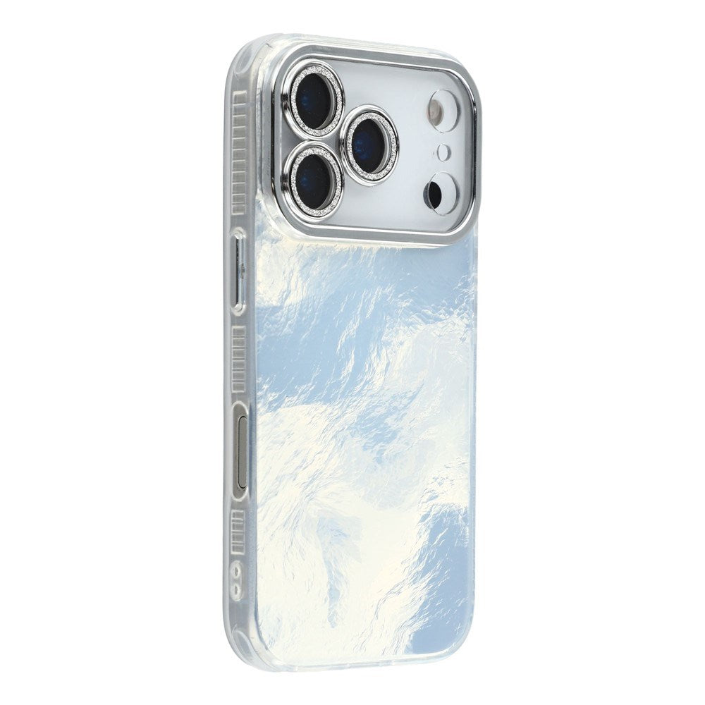 EIDERWOOD iPhone 17 Pro Max Hybrid Plastic Case with Built-in Camera Lens Protection - Foil Pattern / Silver