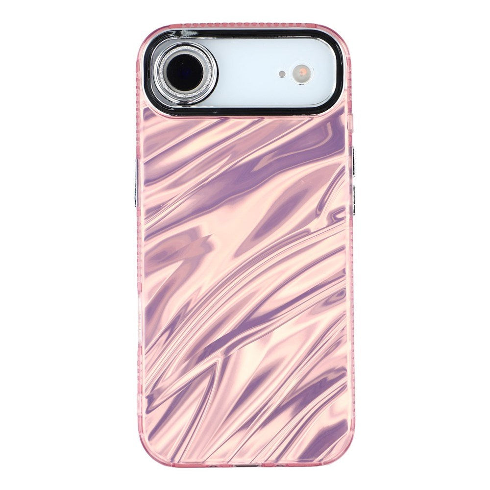 EIDERWOOD iPhone Air Hybrid Plastic Case with Built-in Camera Lens Protection - Wavy Pattern / Pink