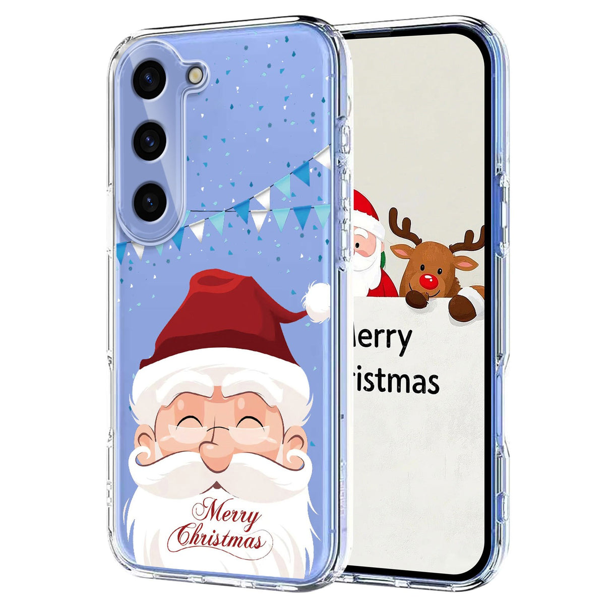 EIDERWOOD Samsung Galaxy S25 / S24 Flexible Plastic Christmas Case with Motif - Transparent / Santa Claus