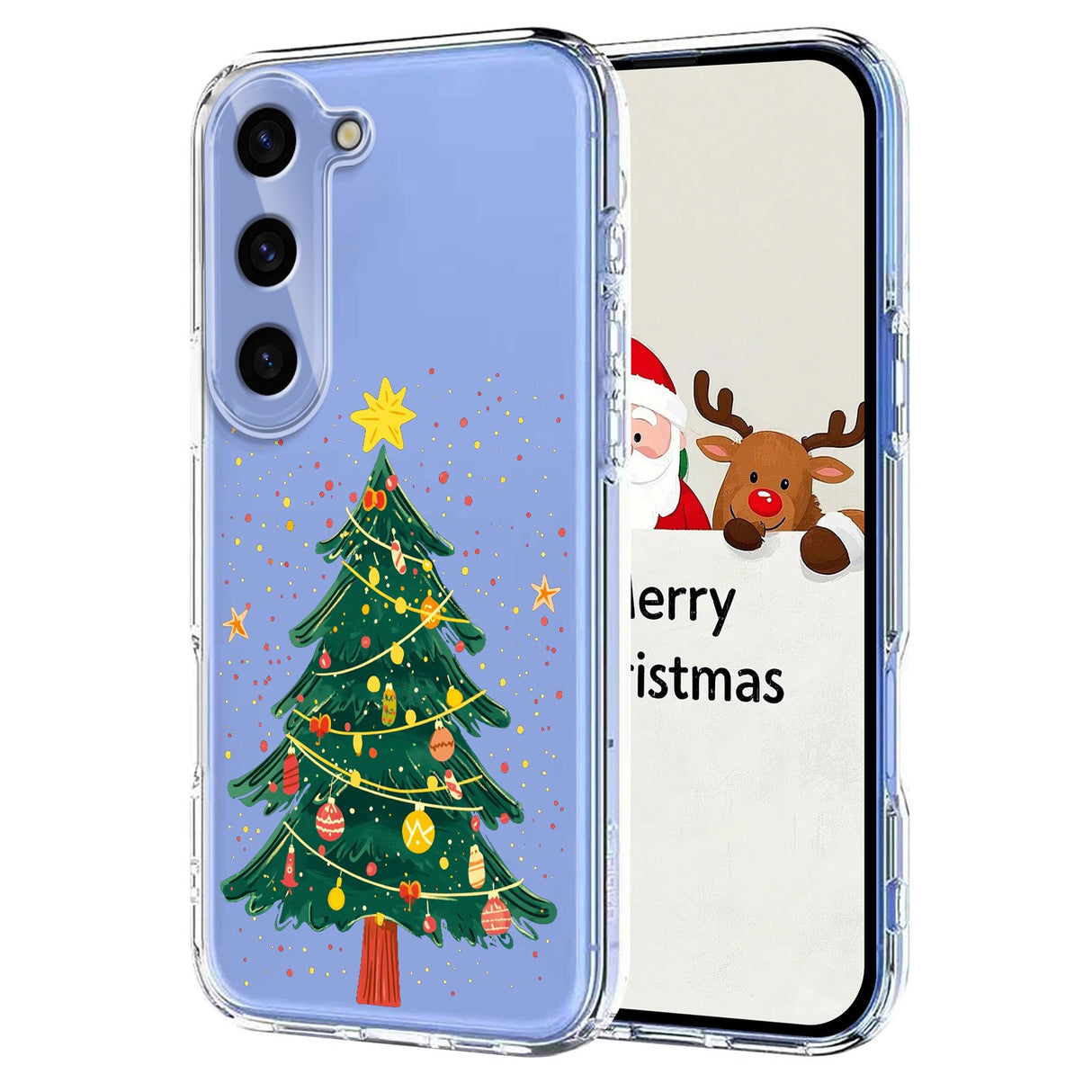 EIDERWOOD Samsung Galaxy S25 / S24 Flexible Plastic Christmas Case with Motif - Transparent / Christmas Tree