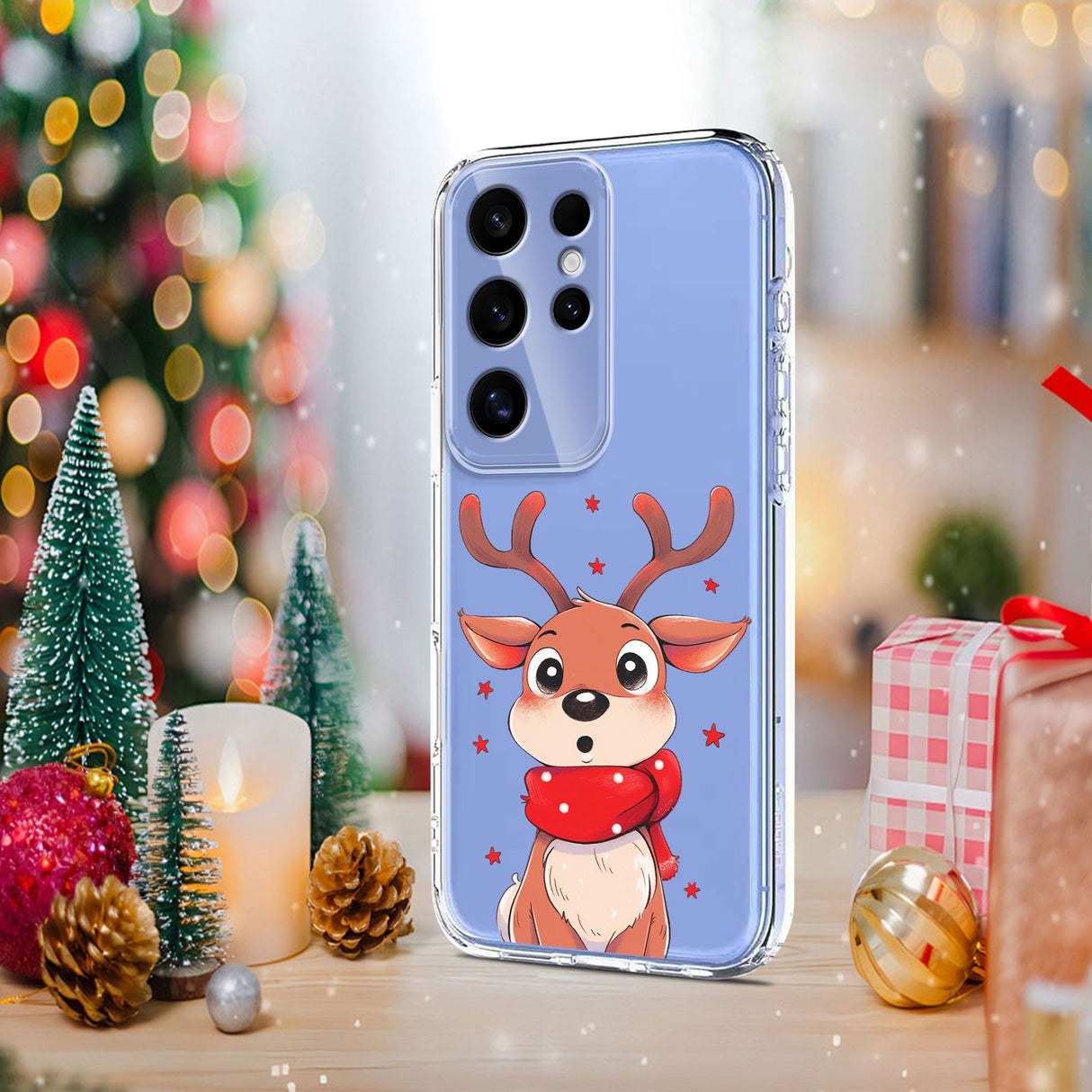 EIDERWOOD Samsung Galaxy S25 Ultra Flexible Plastic Christmas Case with Motif - Transparent / Reindeer