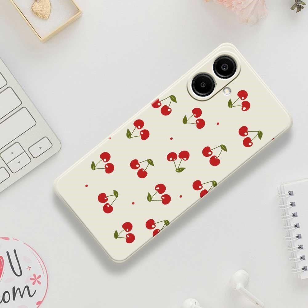 Samsung Galaxy A07 EIDERWOOD Flexible Plastic Case with Cherry Print - Black