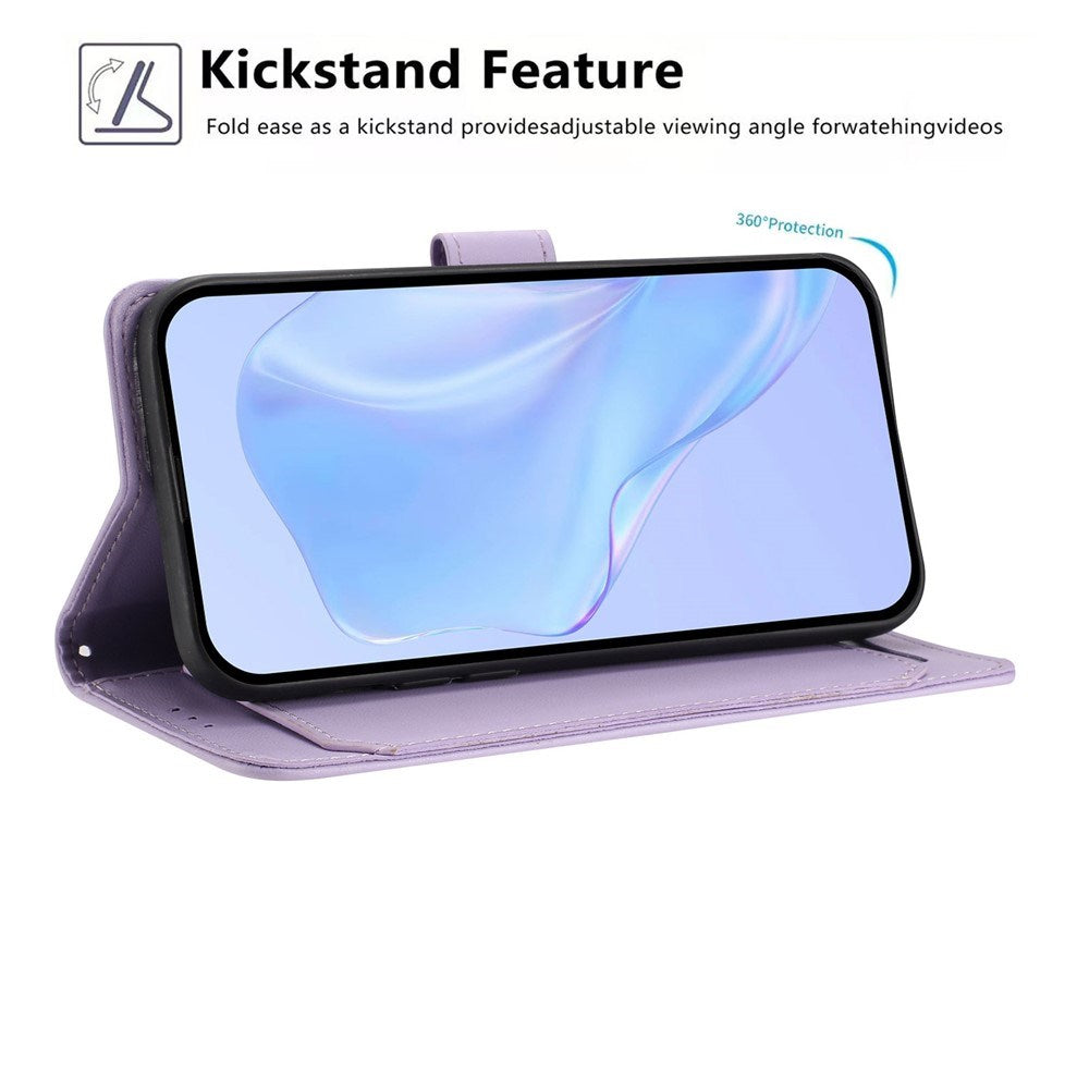 Motorola Moto G86 Power EIDERWOOD Faux Leather Case with Strap & Card Holder - Purple