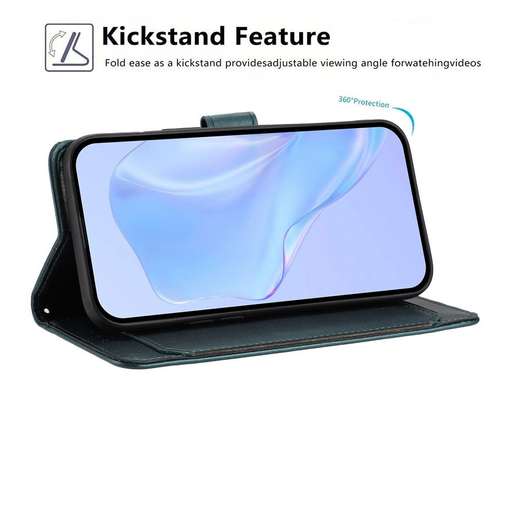 Motorola Moto G86 Power EIDERWOOD Faux Leather Case with Strap & Card Holder - Green