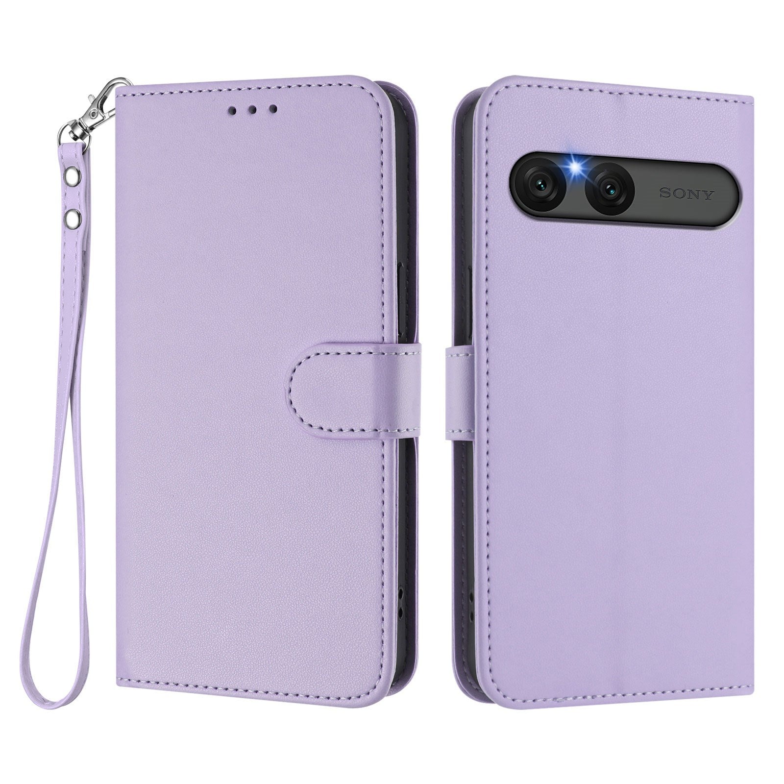 EIDERWOOD Sony Xperia 10 VII Faux Leather Flip Case with Card Holder & Strap - Light Purple