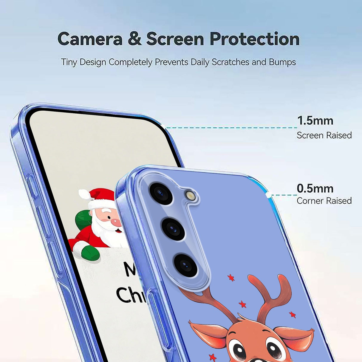 EIDERWOOD Samsung Galaxy S25+ (Plus) / S24+ (Plus) Flexible Plastic Christmas Case with Motif - Transparent / Reindeer