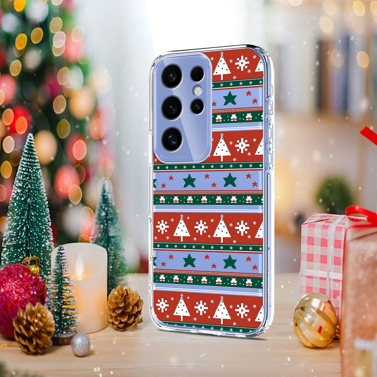 EIDERWOOD Samsung Galaxy S24 Ultra Flexible Plastic Christmas Case with Motif - Transparent / Pattern