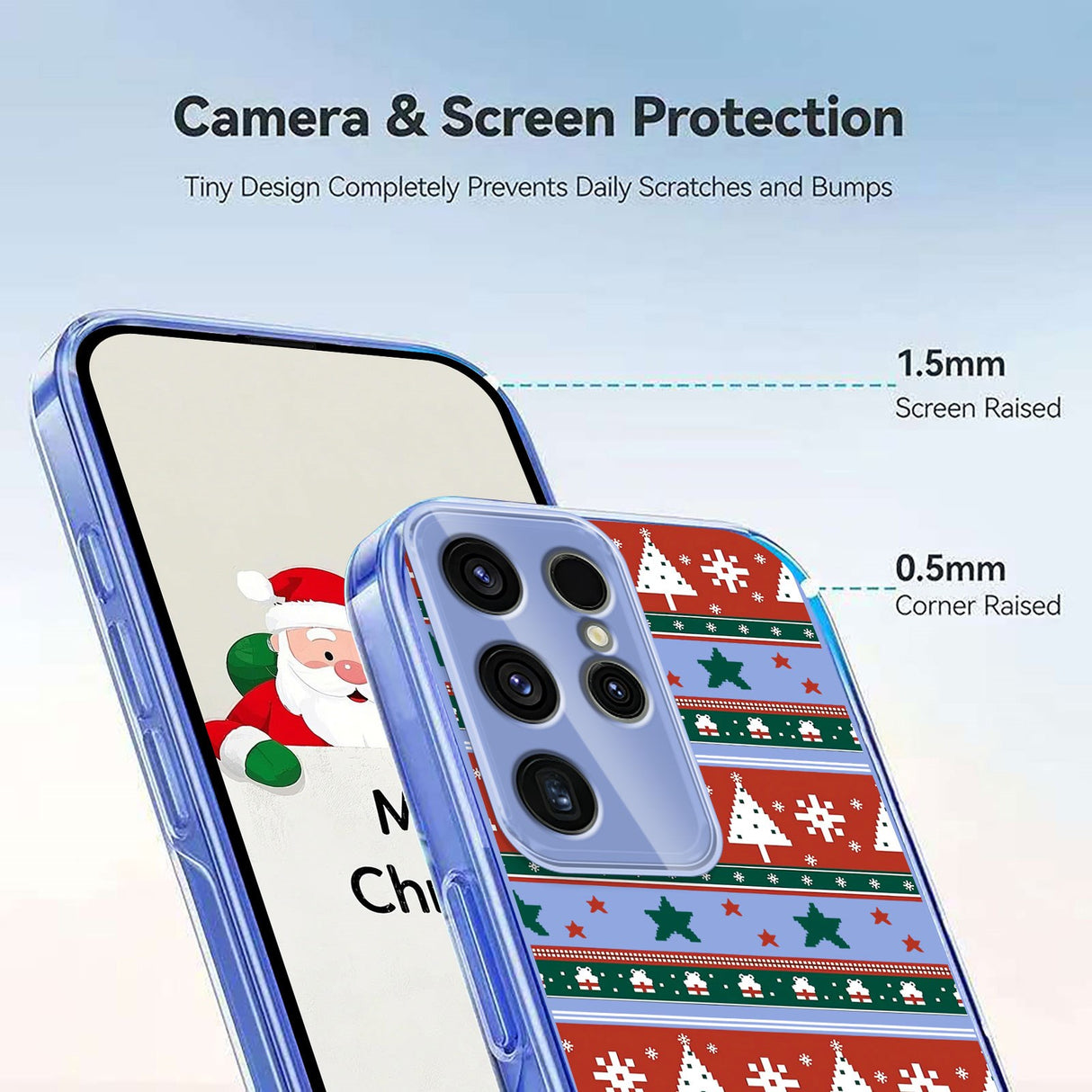 EIDERWOOD Samsung Galaxy S23 Ultra Flexible Plastic Christmas Case with Motif - Transparent / Pattern
