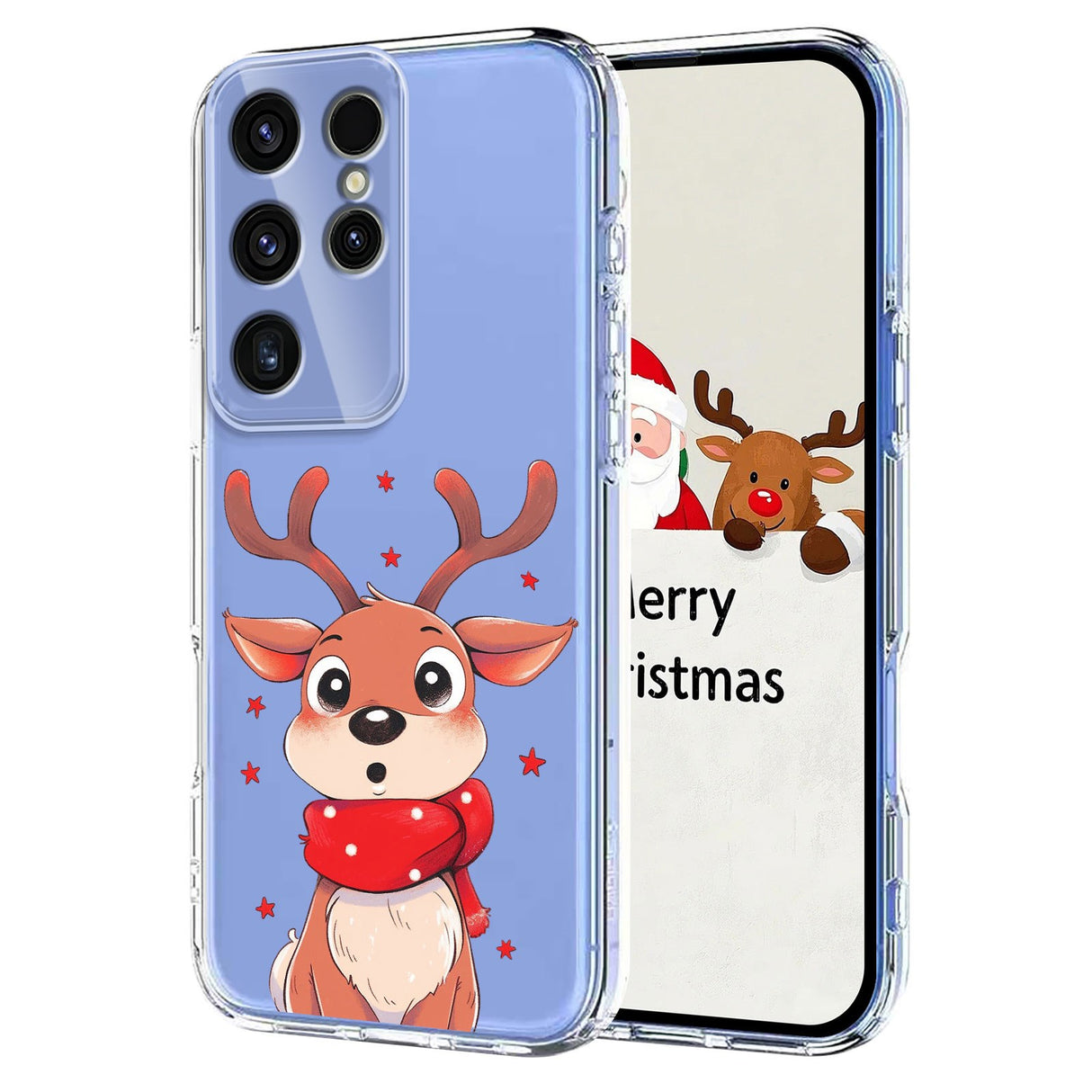 EIDERWOOD Samsung Galaxy S23 Ultra Flexible Plastic Christmas Case with Motif - Transparent / Reindeer