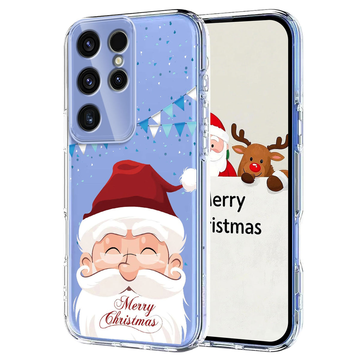 EIDERWOOD Samsung Galaxy S23 Ultra Flexible Plastic Christmas Case with Motif - Transparent / Santa Claus