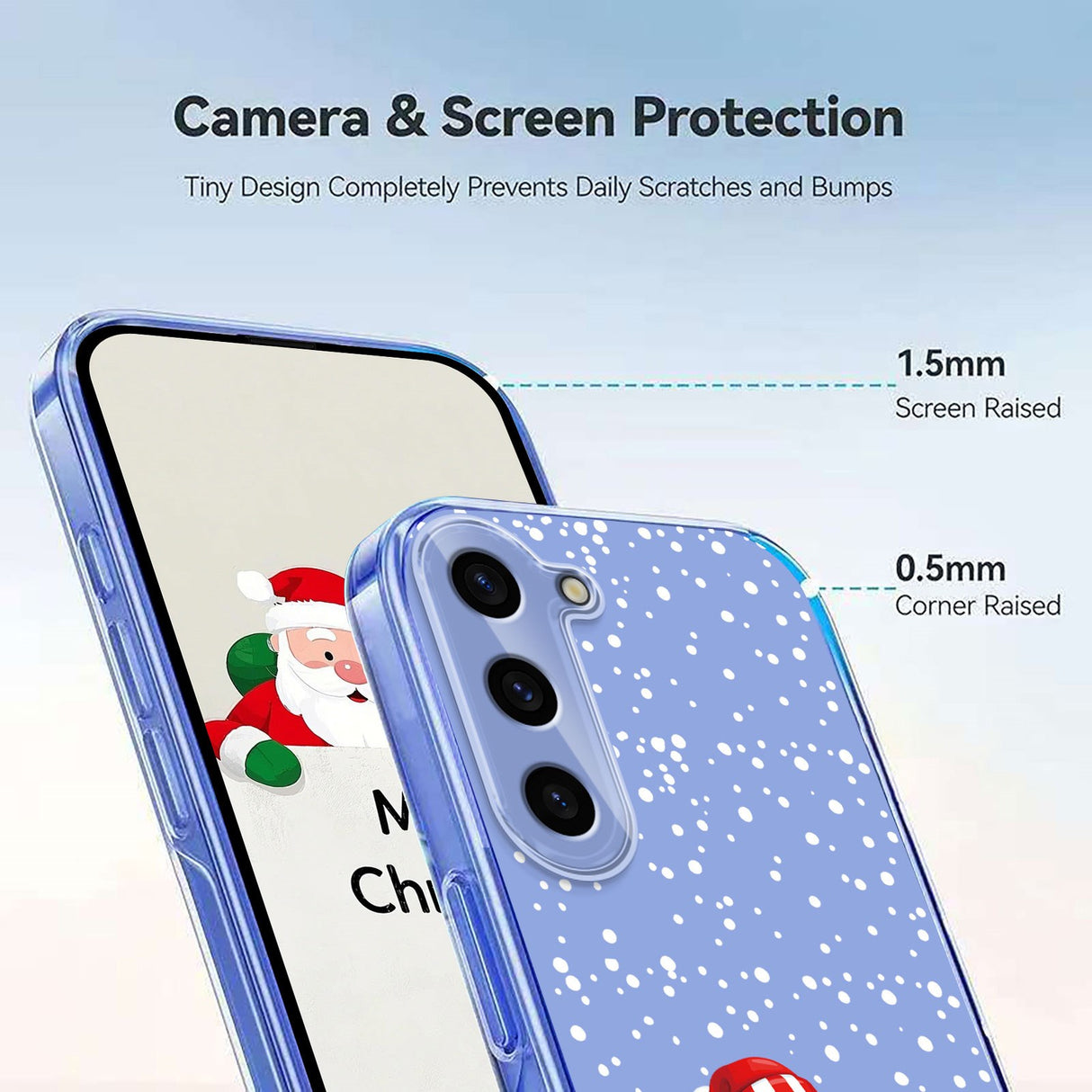 EIDERWOOD Samsung Galaxy S23 FE Flexible Plastic Christmas Case with Motif - Transparent / Snowman