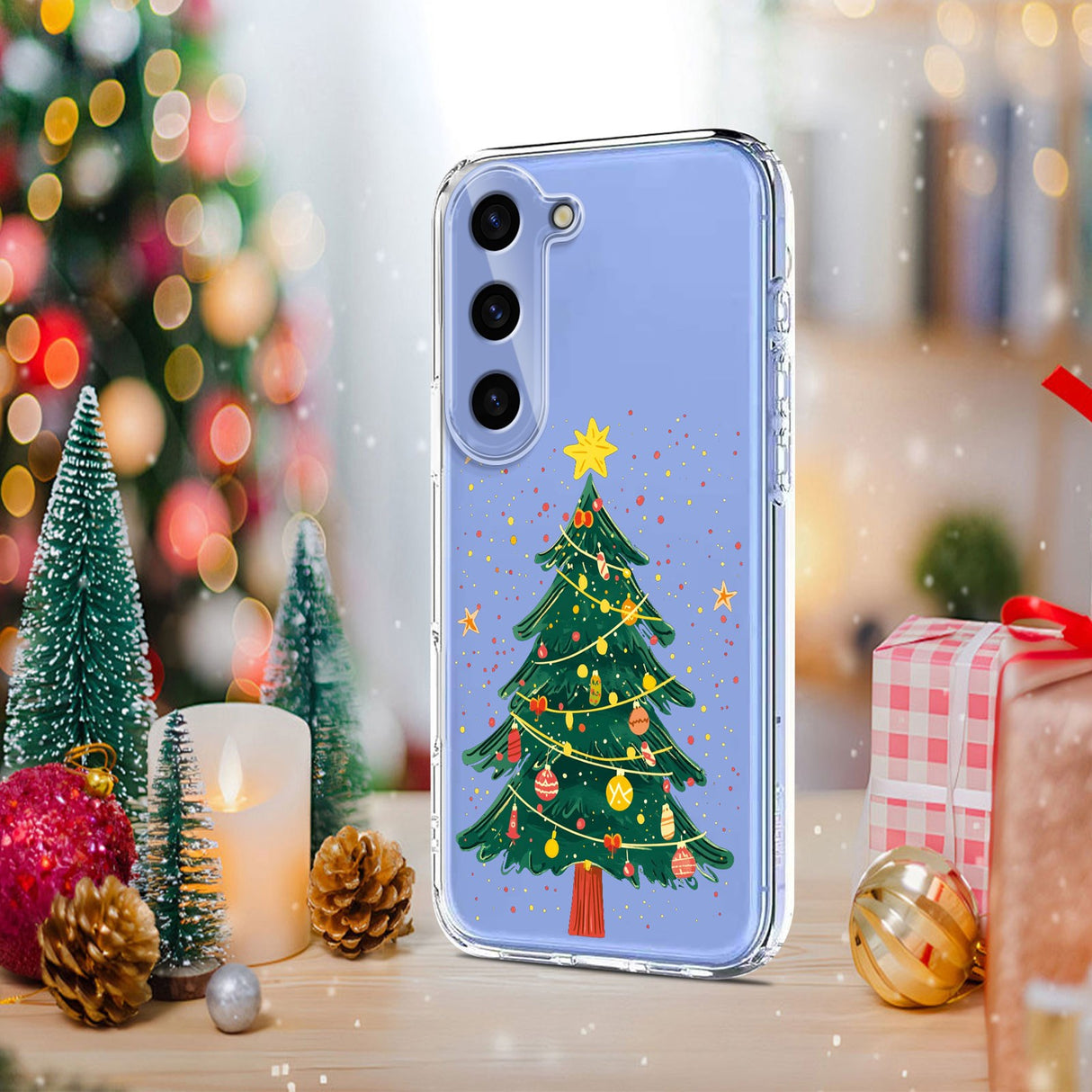 EIDERWOOD Samsung Galaxy S23+ (Plus) Flexible Plastic Christmas Case with Motif - Transparent / Christmas Tree