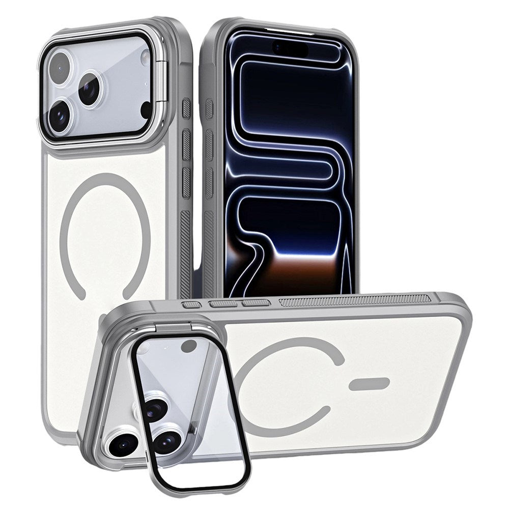 iPhone 18 Pro Max / 17 Pro Max EIDERWOOD Hybrid Plastic Case with Camera Case & Stand Function - MagSafe Compatible - Grey