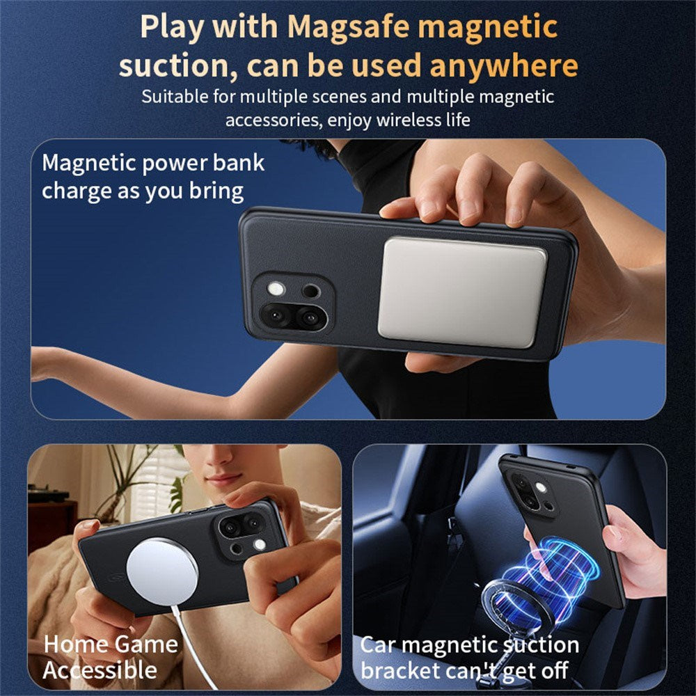 EIDERWOOD OnePlus 15 Hybrid Plastic Case with Faux Leather - MagSafe Compatible - Black