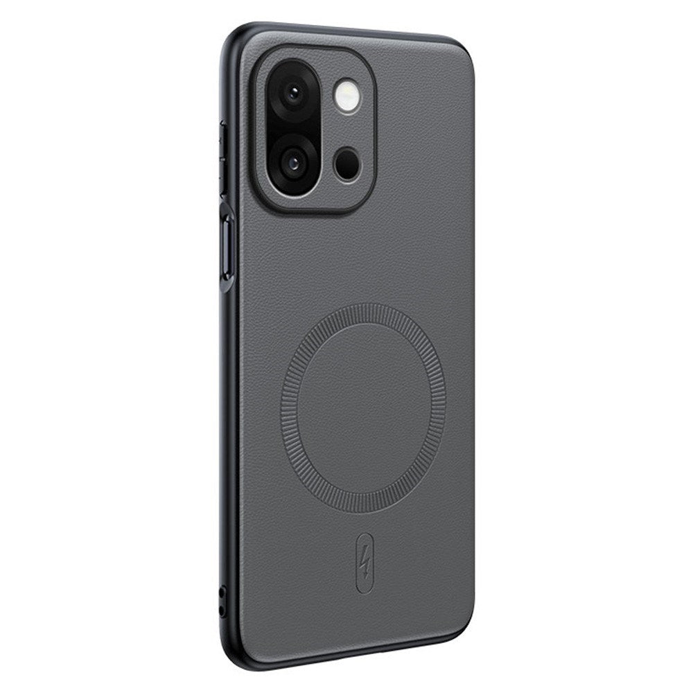 EIDERWOOD OnePlus 15 Hybrid Plastic Case with Faux Leather - MagSafe Compatible - Grey