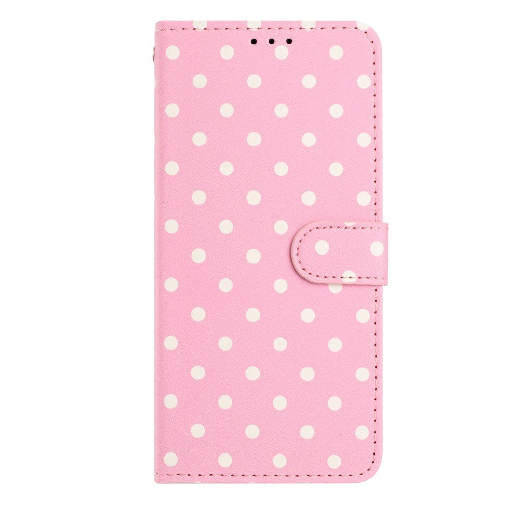 EIDERWOOD iPhone 17 Faux Leather Flip Case w. Polka Design - Light Pink
