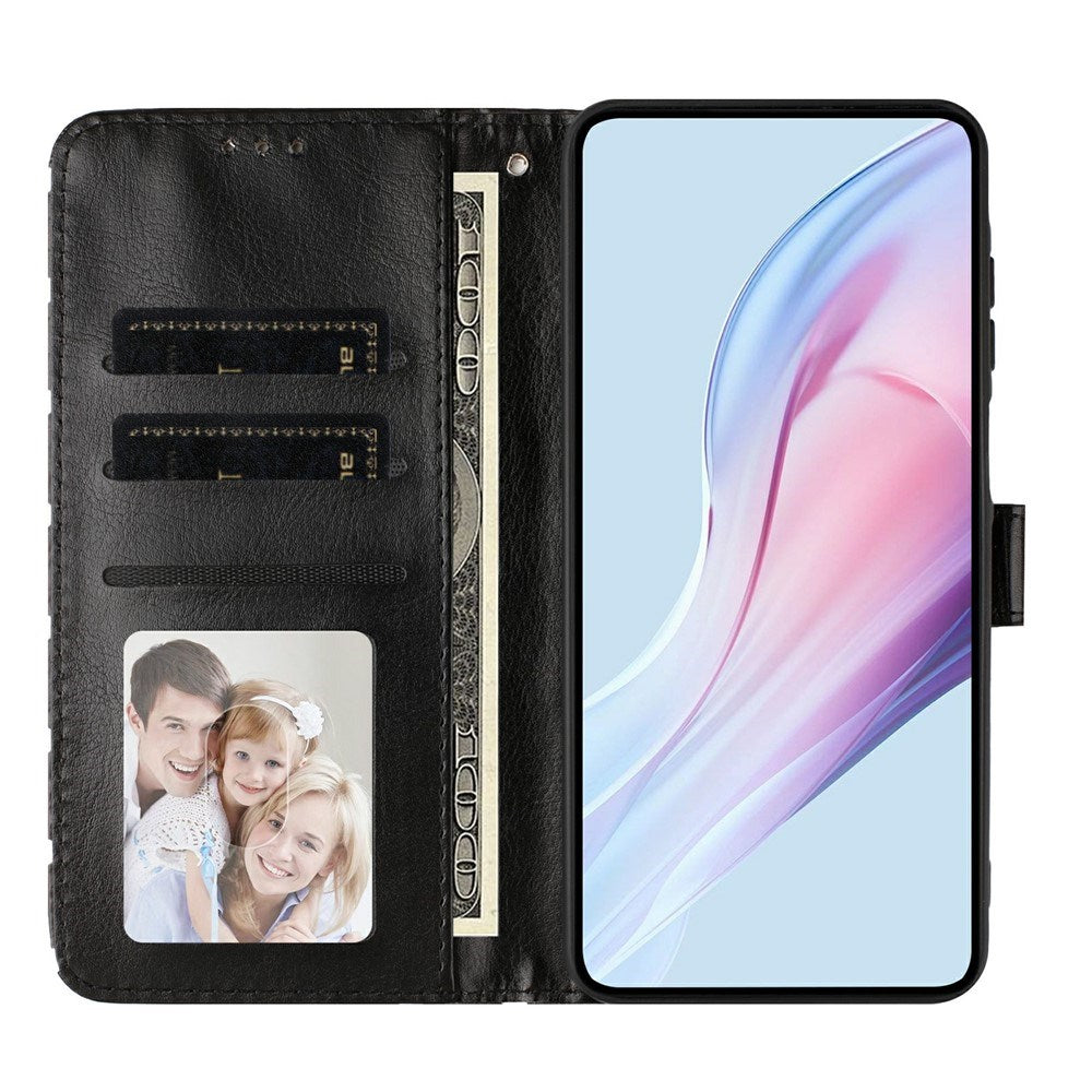 EIDERWOOD iPhone 17 Faux Leather Flip Case w. Polka Design - Black