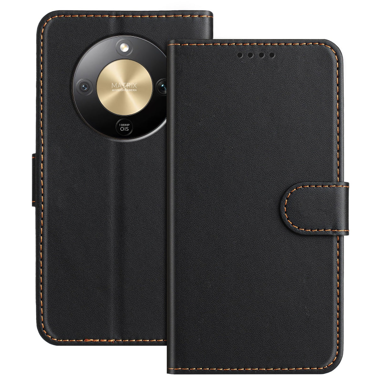 Honor Magic8 Lite EIDERWOOD Faux Leather Flip Case with Card Holder & Stand Function - Black