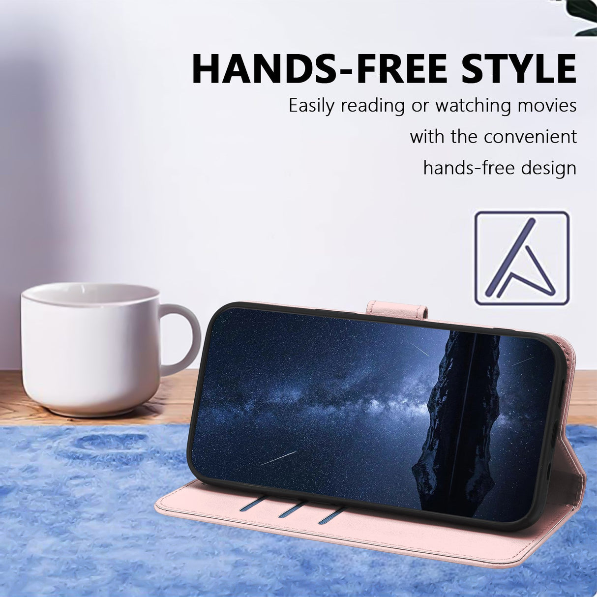 Honor Magic8 Lite EIDERWOOD Faux Leather Flip Case with Card Holder & Stand Function - Rose Gold