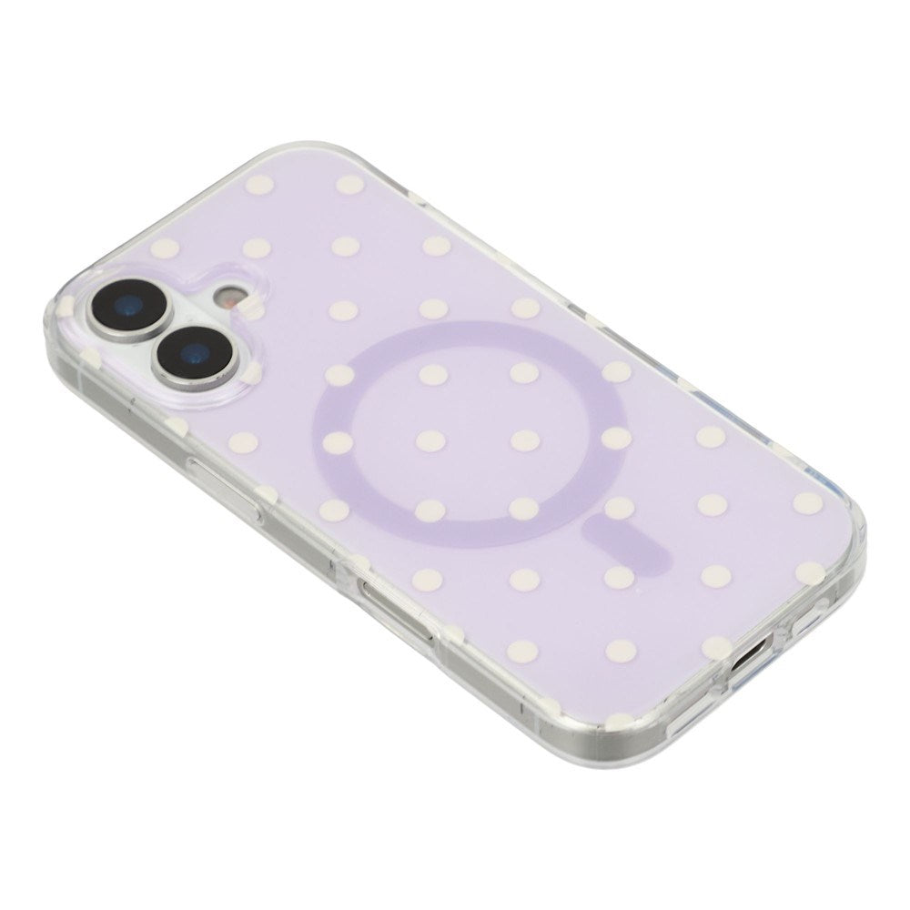 EIDERWOOD iPhone 17 Hybrid Case with Polka Design - MagSafe Compatible - Transparent / Purple