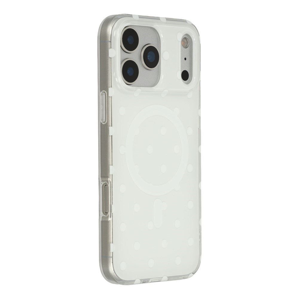 EIDERWOOD iPhone 17 Pro Max Hybrid Case with Polka Design - MagSafe Compatible - Transparent / White