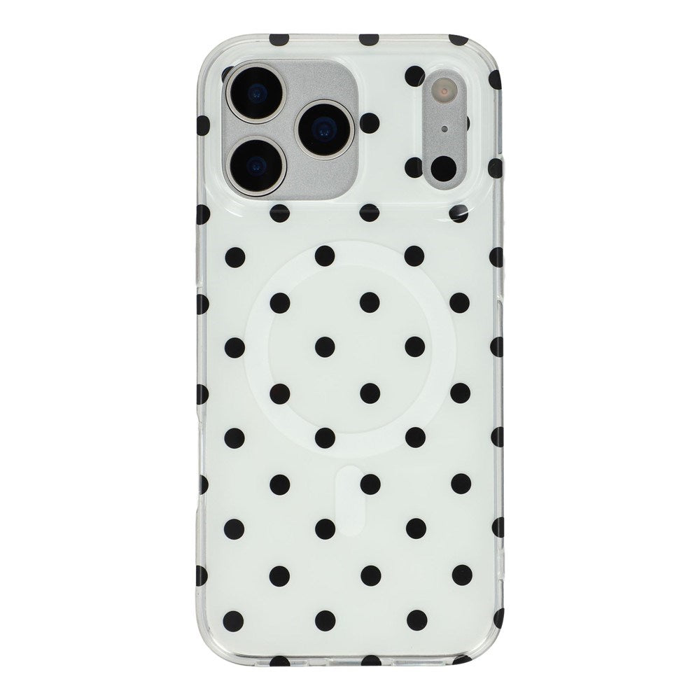 EIDERWOOD iPhone 17 Pro Max Hybrid Case with Polka Design - MagSafe Compatible - Transparent / Black