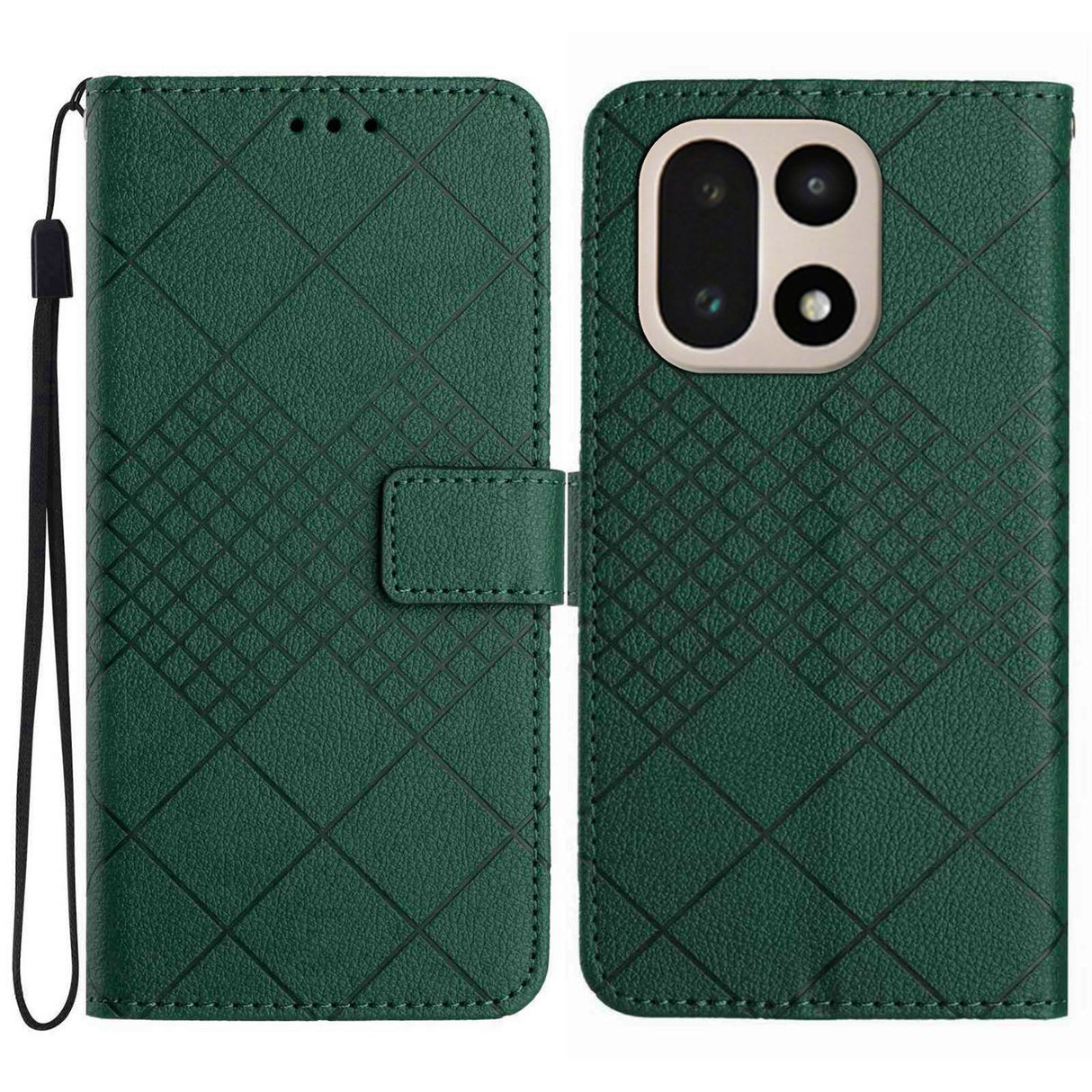 EIDERWOOD OnePlus 15 Faux Leather Flip Case with Imprint - Green