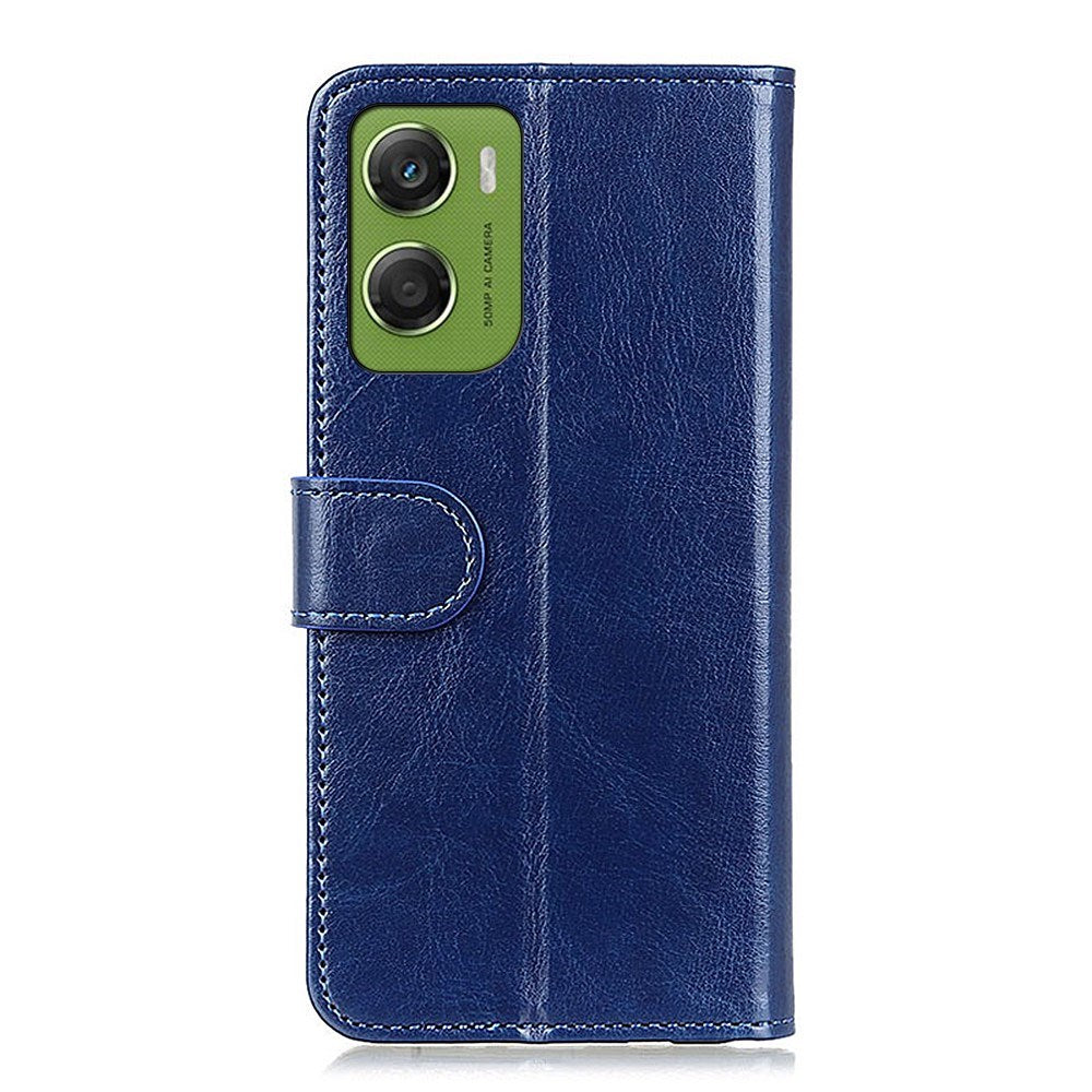 Motorola Moto G06 EIDERWOOD Leather Flip Case w. Card Holder - Blue