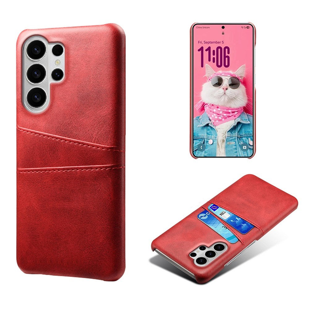 Samsung Galaxy S26 Ultra EIDERWOOD Faux Leather Case with Card Holder - Red
