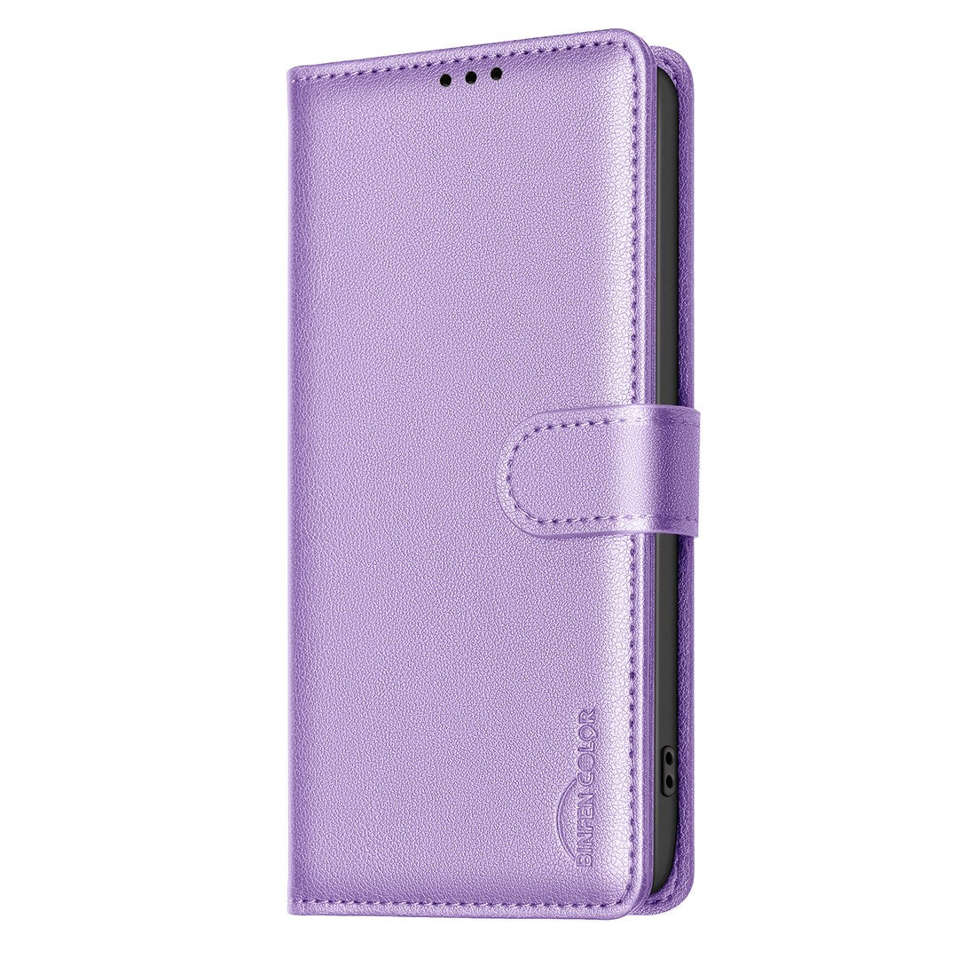Honor X5c Plus BINFEN Faux Leather Flip Case with RFID Blocking - Purple