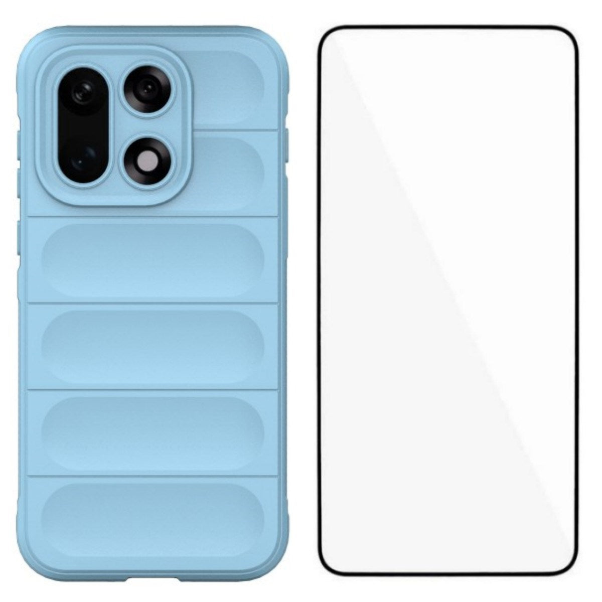 EIDERWOOD OnePlus 15 Tough Case + Tempered Glass Screen Protector - Light Blue