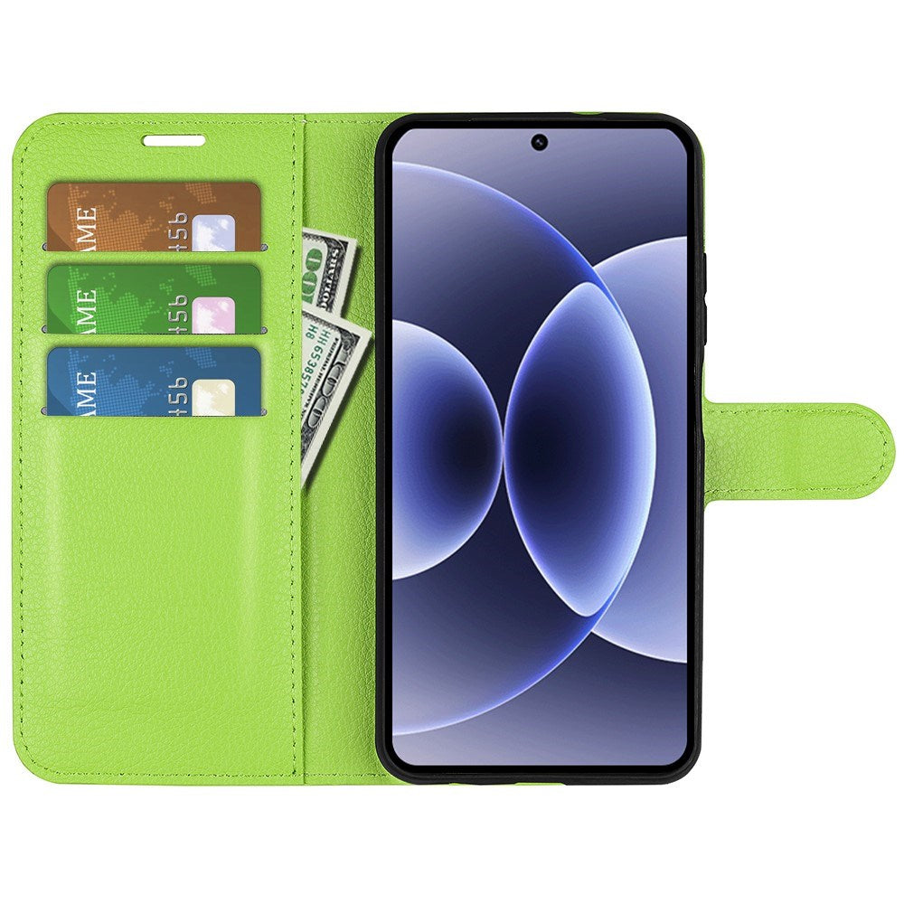 Xiaomi 17 EIDERWOOD Litchi Texture Leather Flip Case w. Wallet - Green