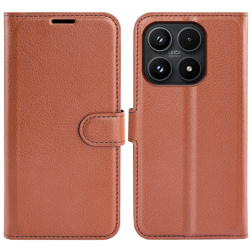 Xiaomi 17 EIDERWOOD Litchi Texture Leather Flip Case w. Wallet - Brown