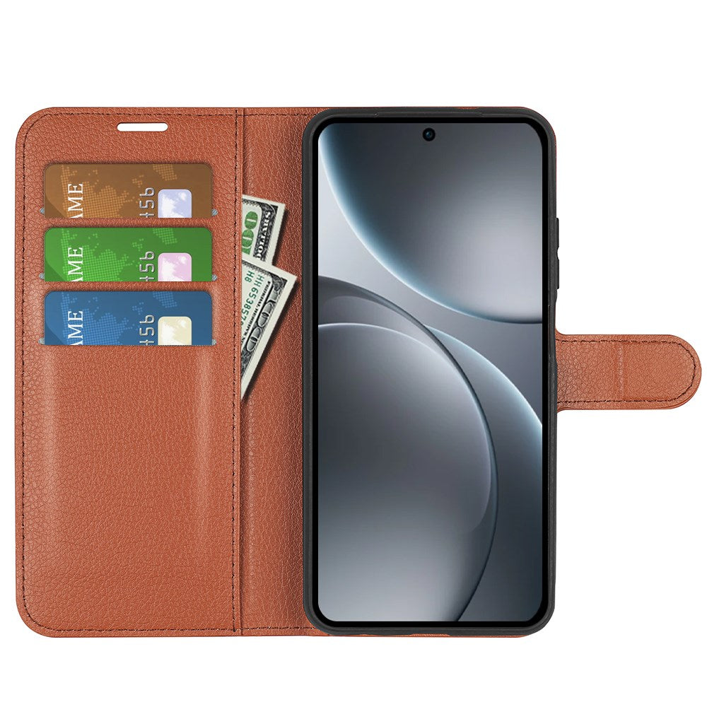EIDERWOOD Oppo Find X9 Pro Faux Leather Flip Case with Cardholder & Stand Function - Brown