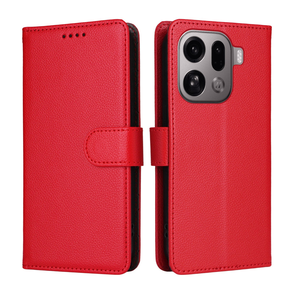EIDERWOOD Oppo Find X9 Pro Faux Leather Flip Case with Strap - Red