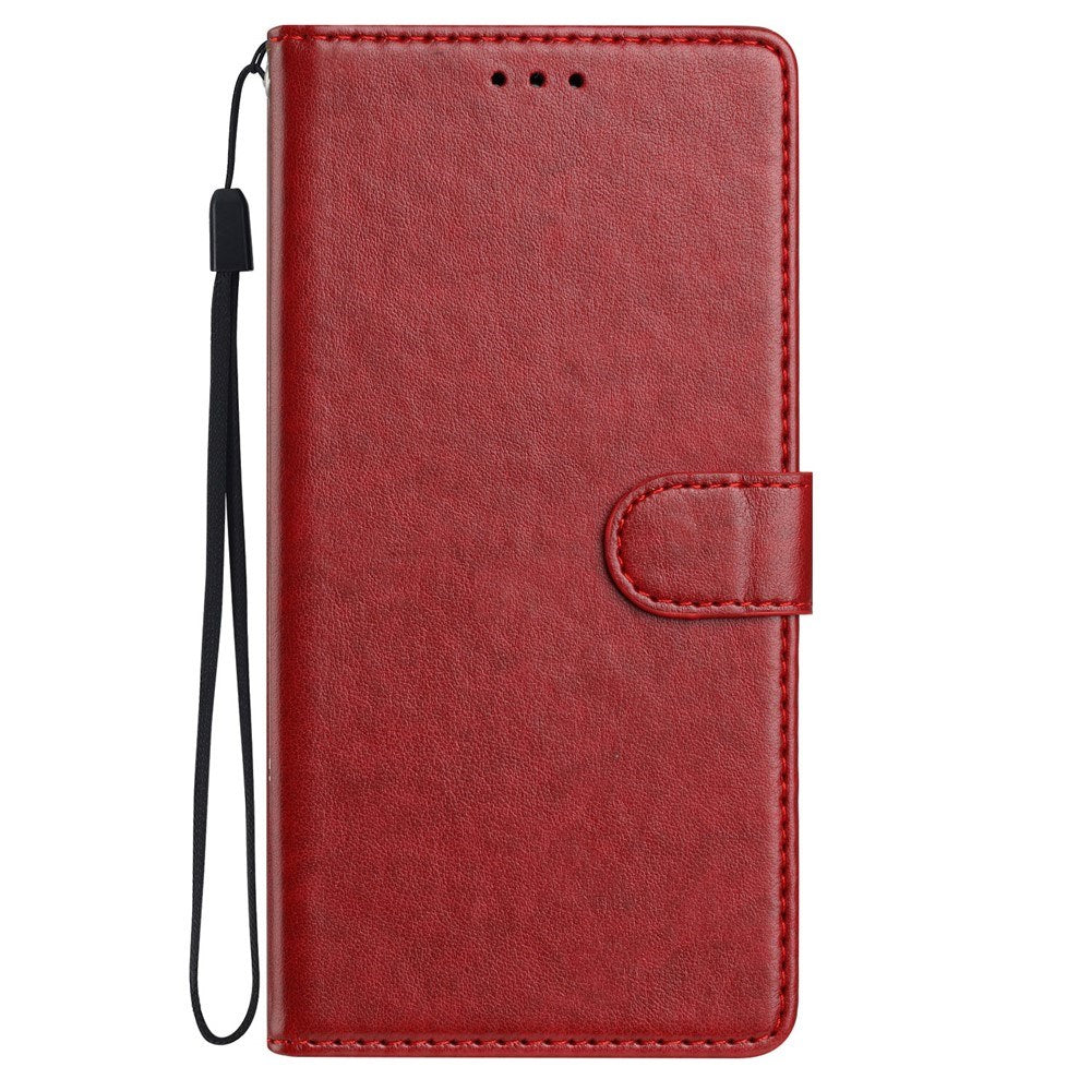 Samsung Galaxy A27 EIDERWOOD Faux Leather Flip Case with Strap - Dark Red