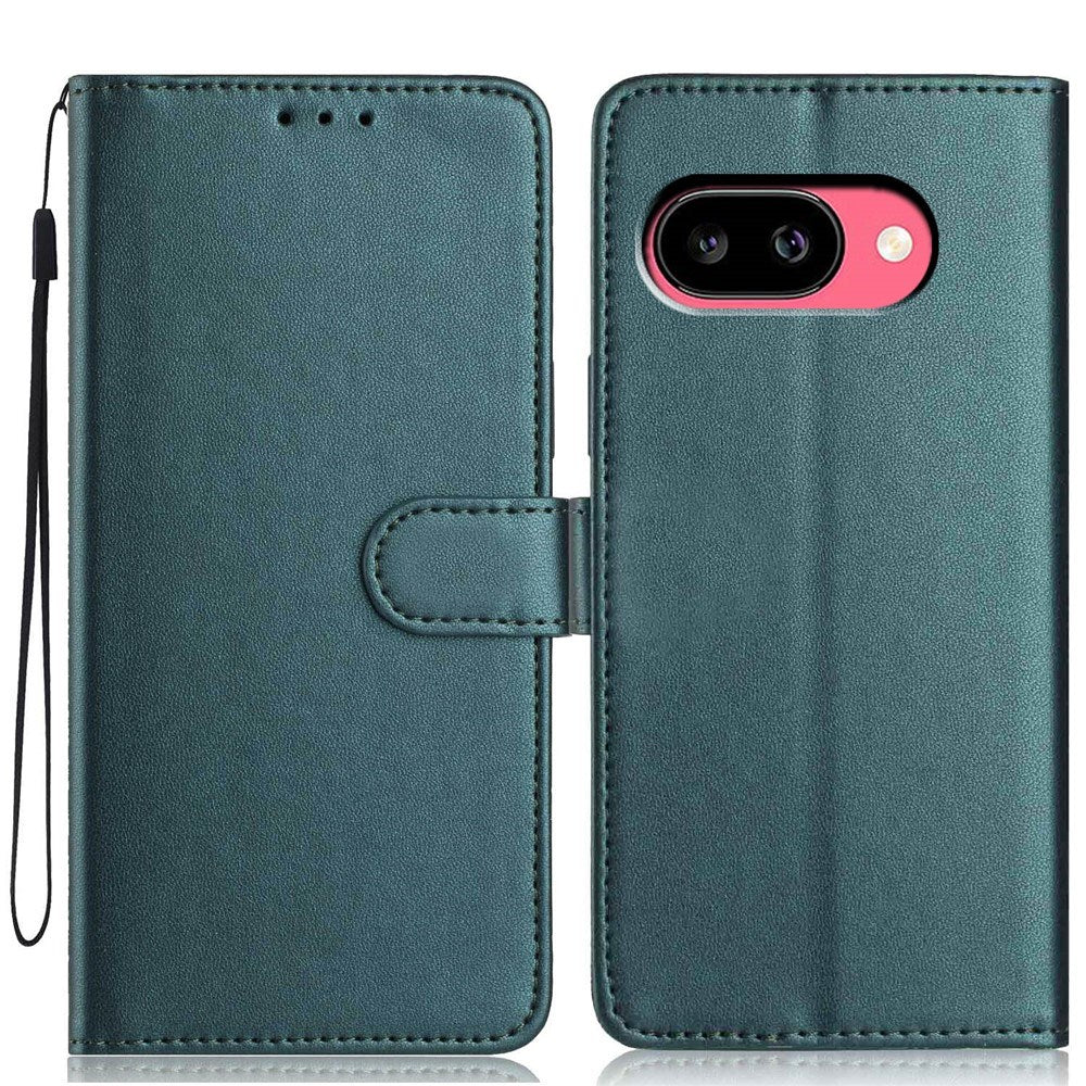 Google Pixel 10a EIDERWOOD Faux Leather Flip Case with Strap & Fold-Out Card Holder – Green