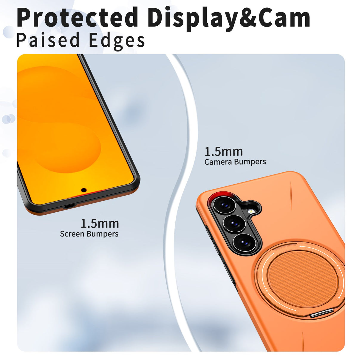 Samsung Galaxy S26 EIDERWOOD Hybrid Plastic Case with Rotating Kickstand – Orange