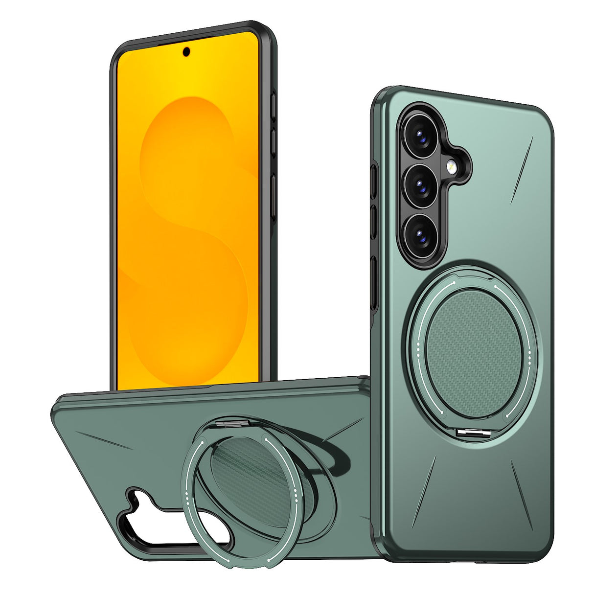 Samsung Galaxy S26 EIDERWOOD Hybrid Plastic Case with Rotating Kickstand – Green