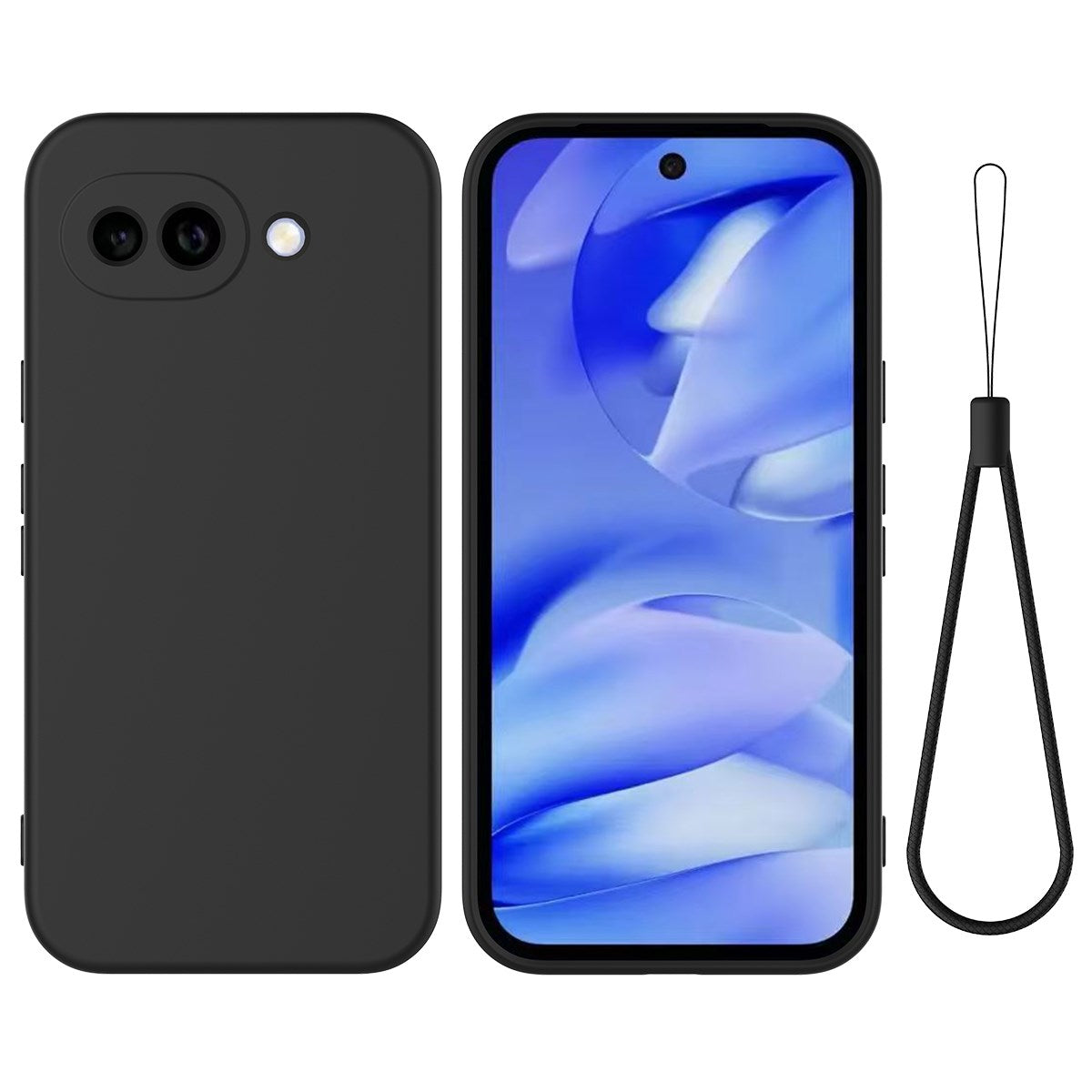 Google Pixel 10a EIDERWOOD Lined Silicone Case with Strap - Black