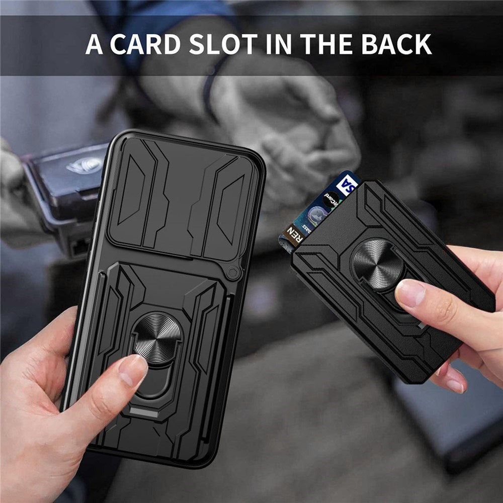 OPPO Find X9 Pro EIDERWOOD Tough Case with 360° Rotatable Camslider / Kickstand / Card Holder - Blue