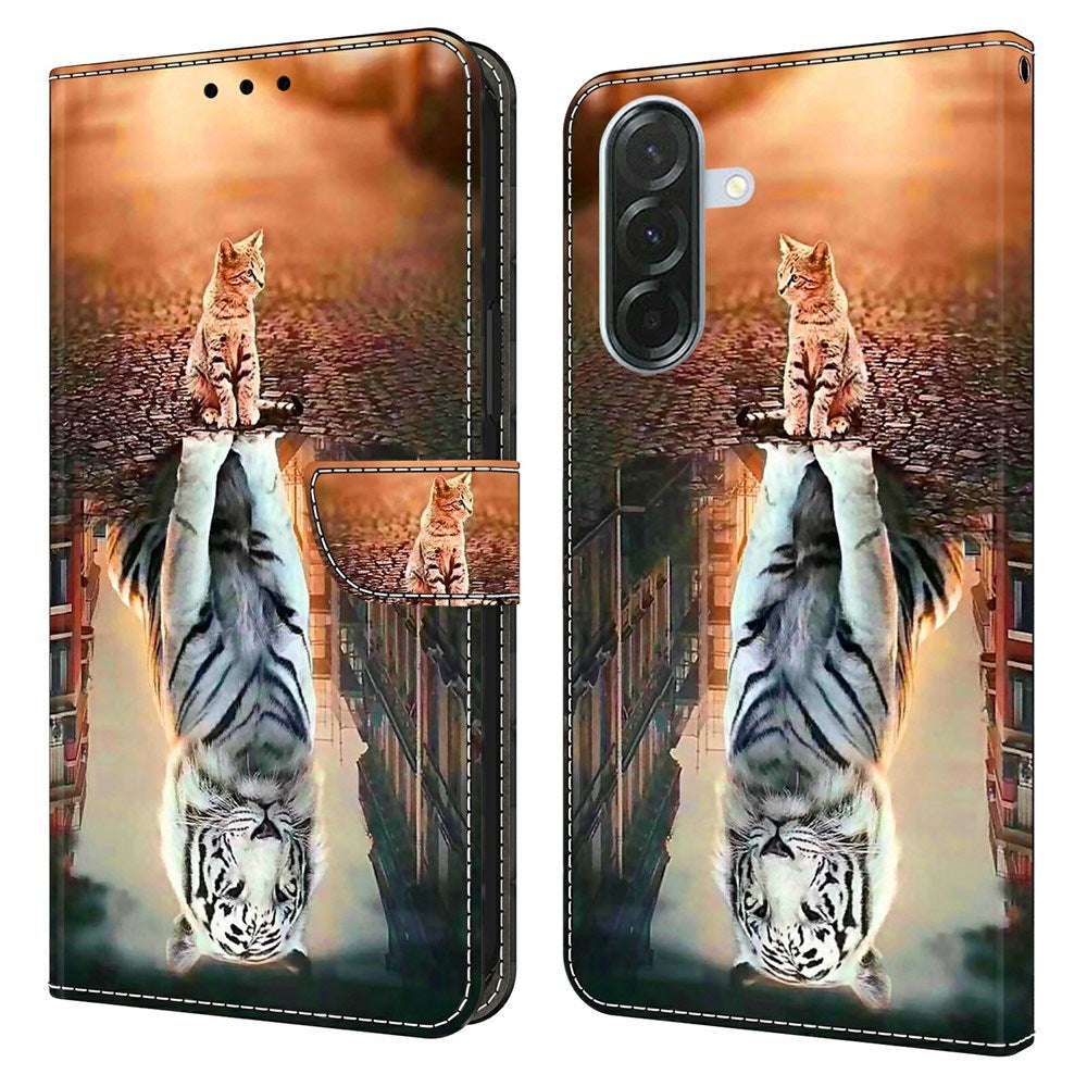 Samsung Galaxy A57 EIDERWOOD Flip Case with Card Holder & Stand Function - Cat & Tiger