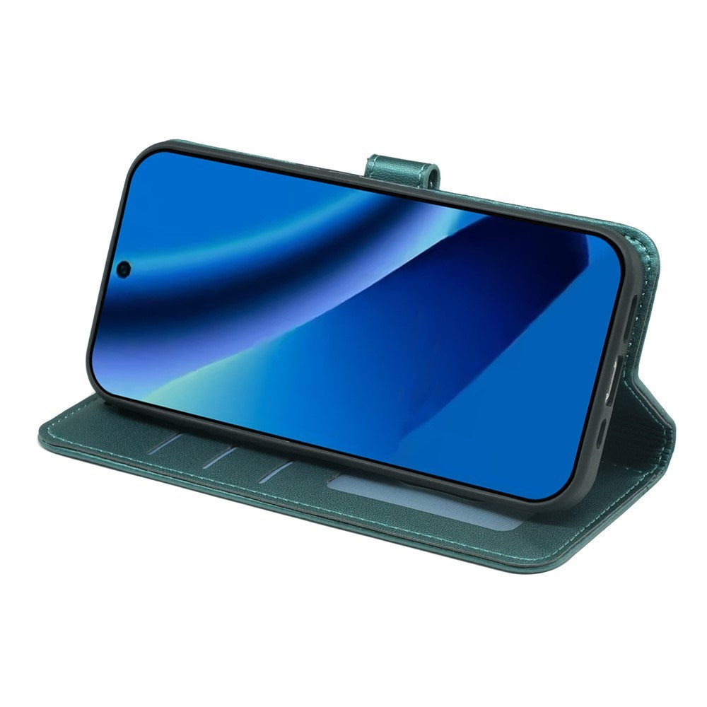 Google Pixel 10a EIDERWOOD Faux Leather Flip Case with Card Holder & Stand Function – Green