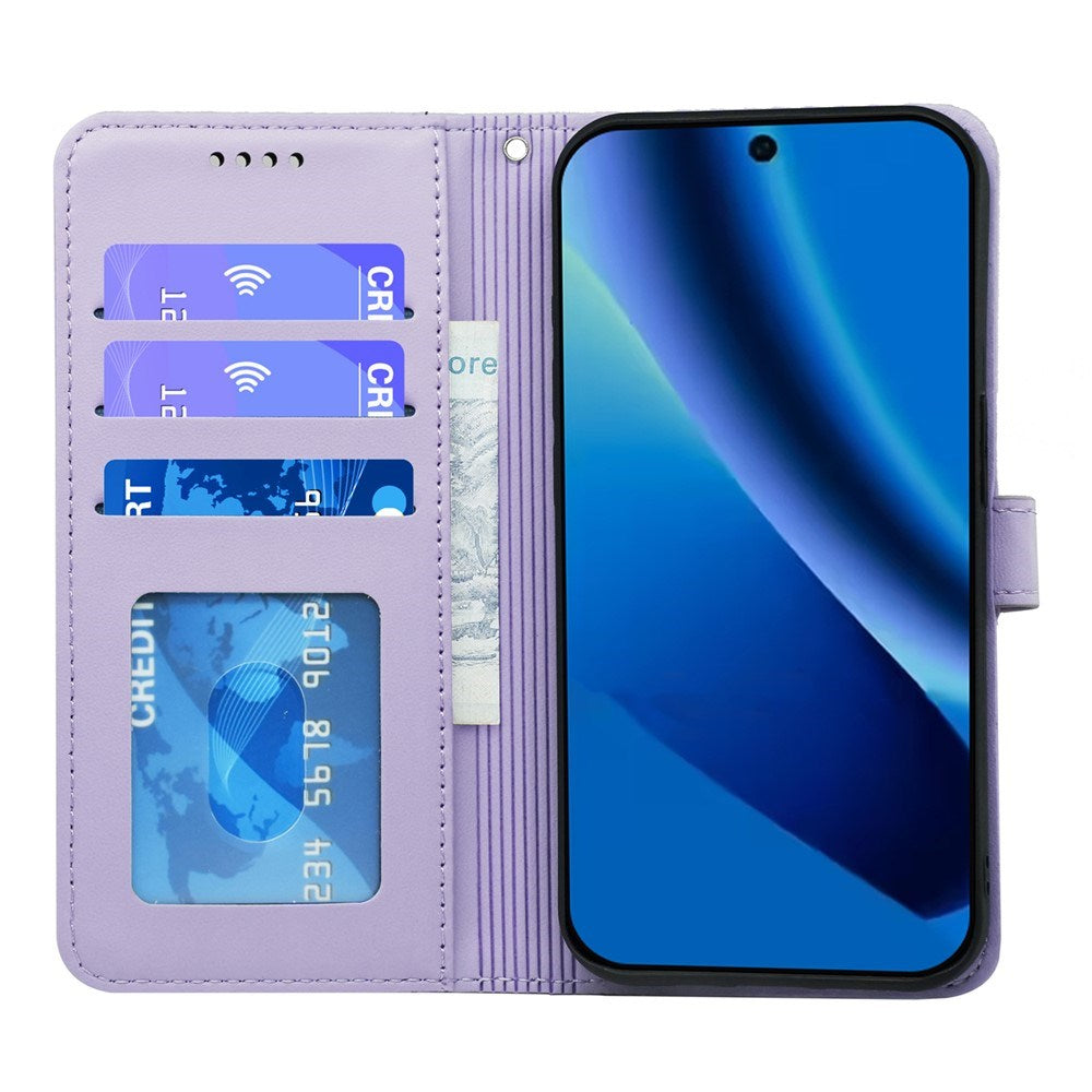 Google Pixel 10a EIDERWOOD Faux Leather Flip Case with Card Holder & Stand Function – Purple