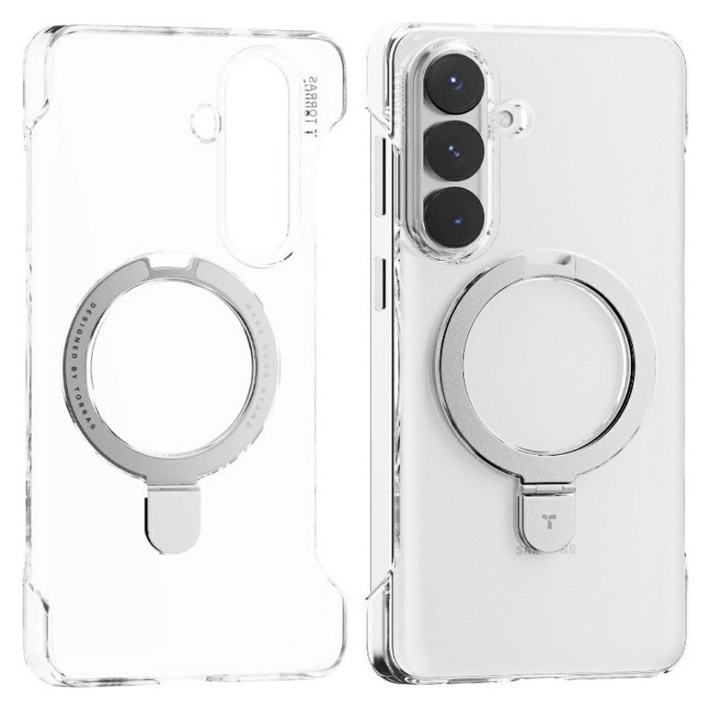 Samsung Galaxy S26+ (Plus) TORRAS Ostand Q1 Slim Hard Plastic Case with Kickstand – MagSafe Compatible – Transparent
