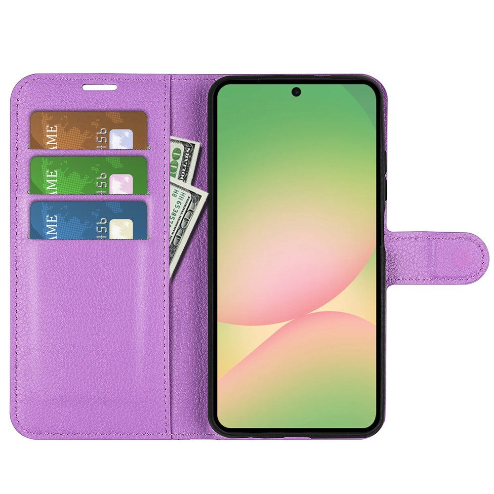 EIDERWOOD Samsung Galaxy A57 Faux Leather Flip Case with Cardholder & Stand Function - Purple